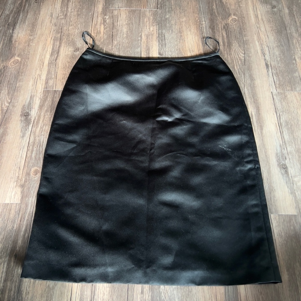 Elegant Black Satin Skirt